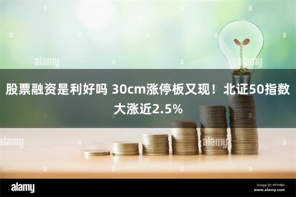 股票融资是利好吗 30cm涨停板又现！北证50指数大涨近2.5%